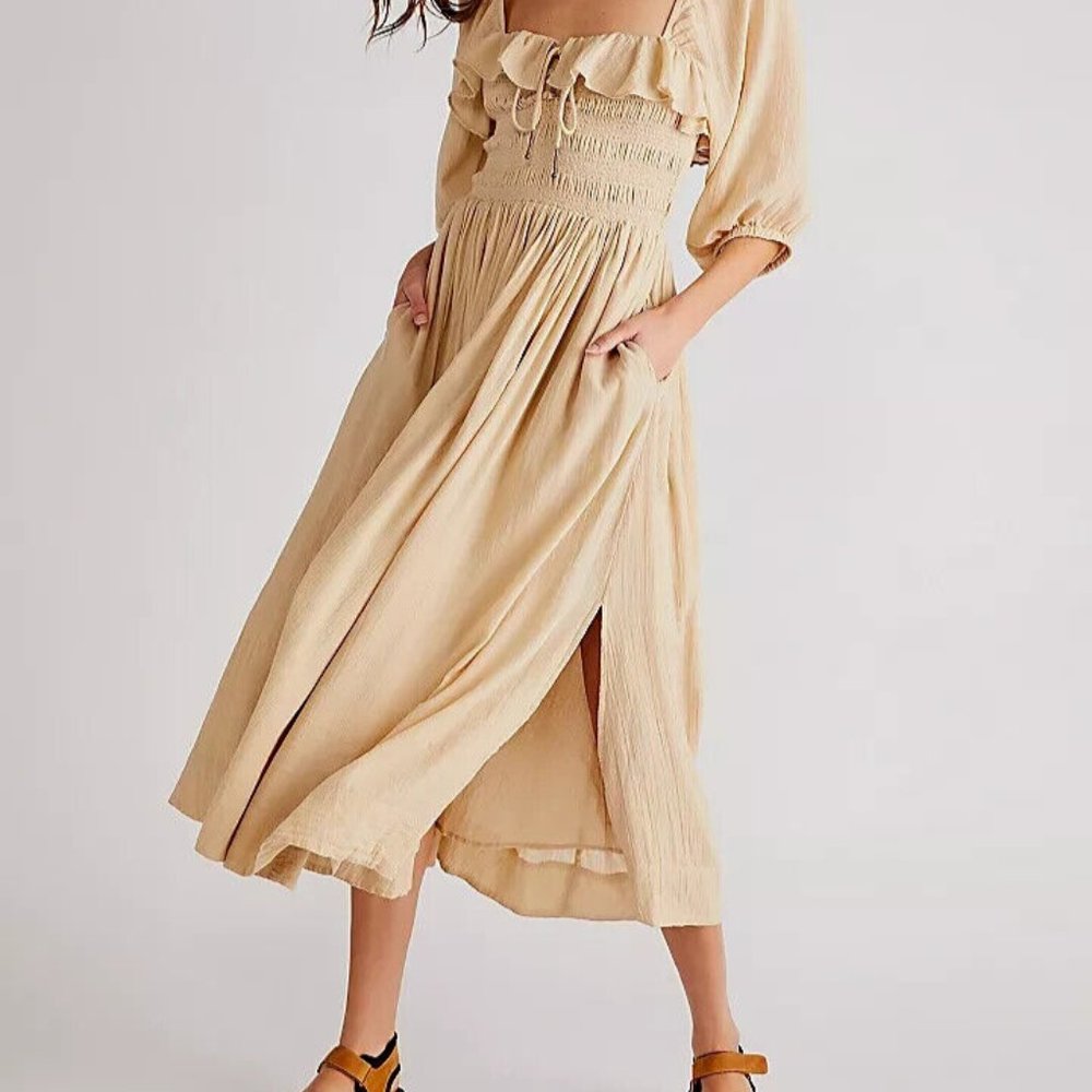 Free People free-est Oasis Midi Dress MEDIUM flowy